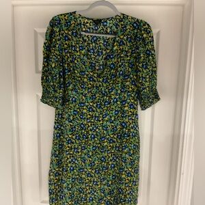 Rails Blue and Yellow Floral Midi Dress